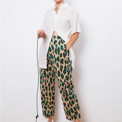 Pantalones de pierna ancha con estampado animal MM6 Maison Margiela talla 38 EE. UU. 2 Foto 1 de 4
