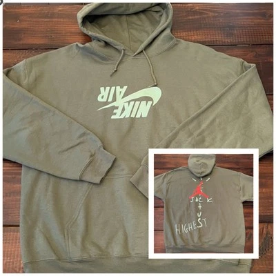Travis Scott Air Jordan Cactus Jack Sudadera con Capucha Alta Oliva Talla Mediana Auténtica NUEVA Foto 1 de 4