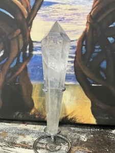 Torre Varita Cetro Cuarzo Transparente con Soporte 17 cm - Imagen 1 de 10