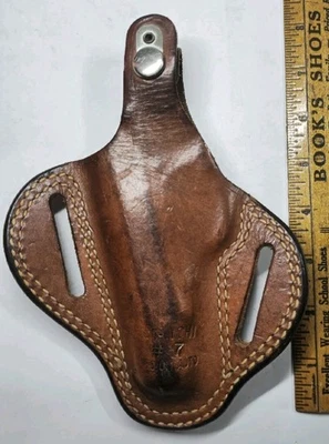 Vintage Bianchi #7  Medium Auto Leather Holster Right Hand Brown - Image 1 of 4