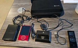 Microsoft Zune 120GB Model 1376 Red Bundle W/Dock, Case Remote Cables For Repair - Picture 1 of 10