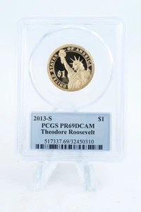 2013-S PCGS PR69DCAM Theodore Roosevelt prueba de dólar presidencial - Imagen 1 de 2