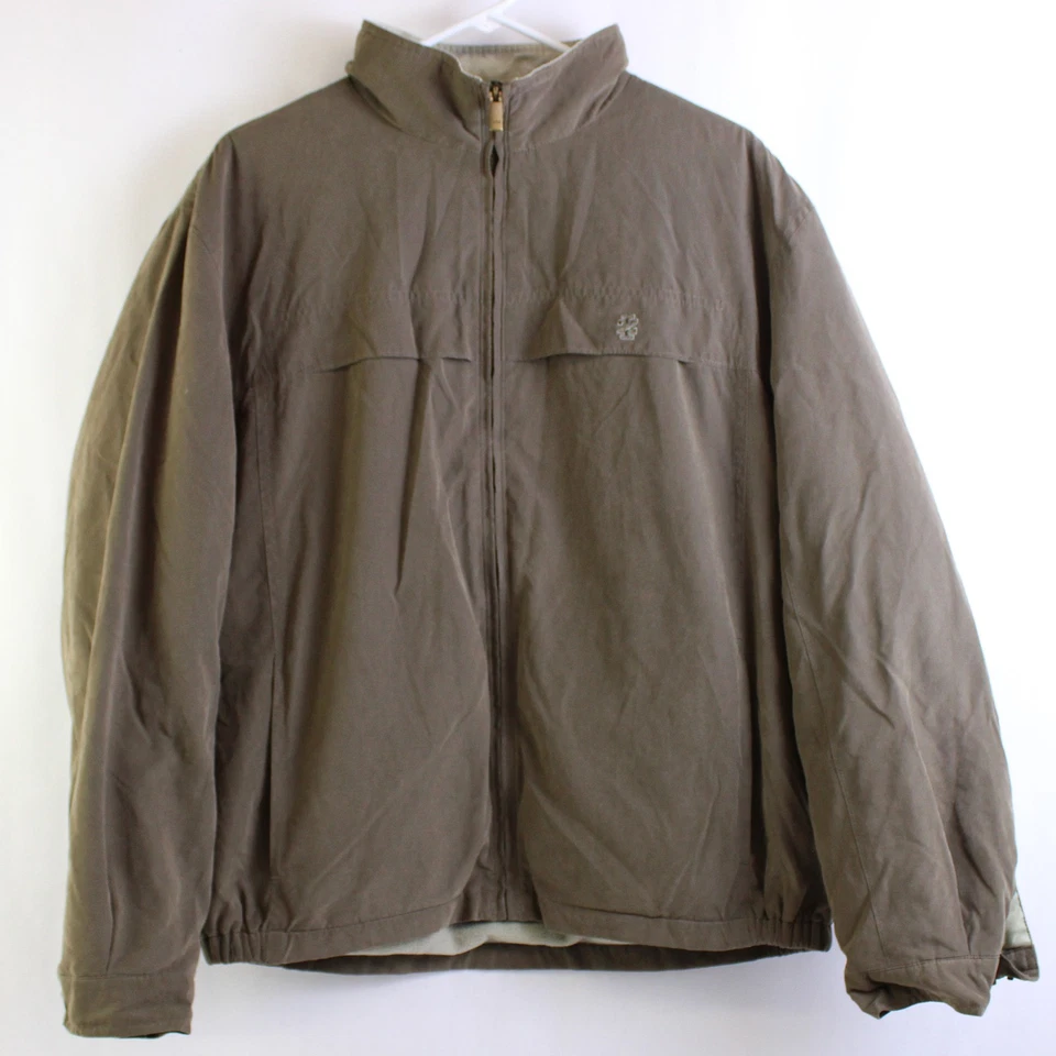 Jaqueta masculina IZOD tamanho grande marrom com zíper - Imagem 1 de 4