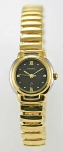 Fossil F2 Uhr Damen Gold Edelstahl Stretch Wasserdicht Schwarz Quarz - Bild 1 von 3