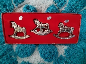 Brand New, Never Displayed Set of 3 Gorham Silver Plated Christmas Ornaments - Bild 1 von 6