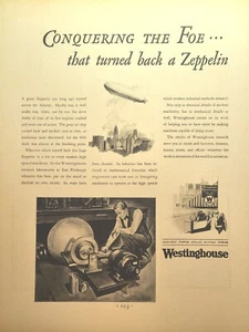 Westinghouse Electric Power Products Zeppelin Vibration Vintage Print Ad 1930 - Picture 1 of 7