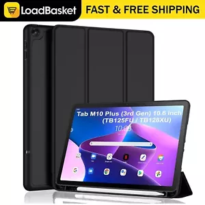 For Lenovo Tab M10 Plus 3rd GEN Premium Leather Smart Flip Book Stand Case Cover - Picture 1 of 11