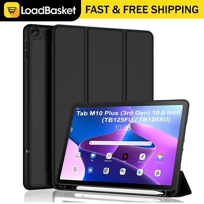 For Lenovo Tab M10 Plus 3rd GEN Premium Leather Smart Flip Book Stand Case Cover - Image 1 of 4