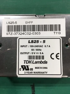 (X3) TDK-Lambda LS25-5 AC/DC Power Supply Single-OUT 5V 5A 5-Pin - Picture 1 of 5