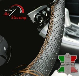 PARA RANGE ROVER L322 CUBIERTA VOLANTE CUERO NEGRO PERF BEIGE DOBLE ST - Imagen 1 de 4