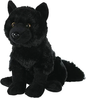 Wild Republic 12" Black Wolf Plush Stuffed Animal Toy Canis lycaon - Image 1 of 4