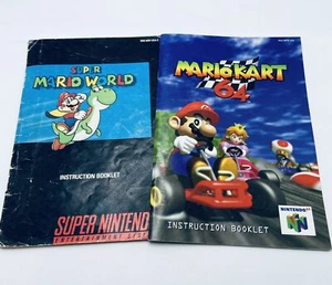 Mario Kart 64 & Super Mario World Instruction Booklets Nintendo Vintage - Picture 1 of 7