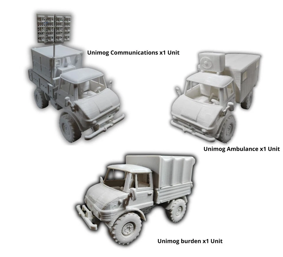 Set of 3 unimog models scale 1:35 Argentina Models Kit military DIY - Image 1 of 4