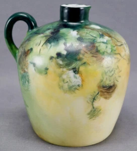 T & V Limoges Hand Painted White Floral & Green Oil Jug Circa 1892 - 1907 - Picture 1 of 7