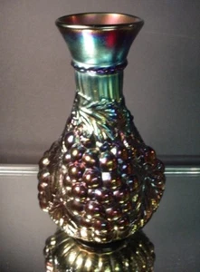Scarce Imperial Carnival Glass Grape Amethyst Water Carafe Ice Blue Finish 1912 - Picture 1 of 11