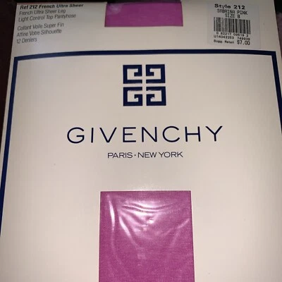 Vintage Givenchy Size B  Sabrina  Pink French Ultra Sheer Light Control Top Hose - Image 1 of 4