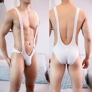 Tuta sexy uomo alto elastica body gay uomo breifs filo biancheria intima maschile - Foto 1 di 22