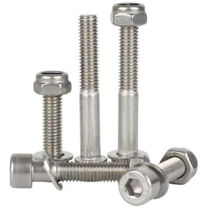 M12 Allen Bolt Socket Cap Screws Nyloc Nuts & Flat Washers A2 Stainless Steel - Picture 1 of 131