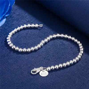 Regalos de Navidad Dije 925 Pulsera Esterlina 4mm Cuentas Cadena para Mujer Popular... - Imagen 1 de 6