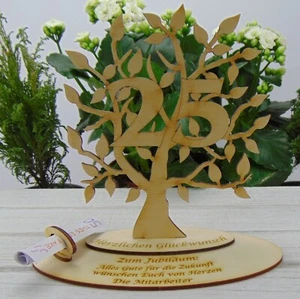Zur Silber Hochzeit Personalisiert Geldgeschenk Gutschein Lebensbaum aus Holz - Bild 1 von 9