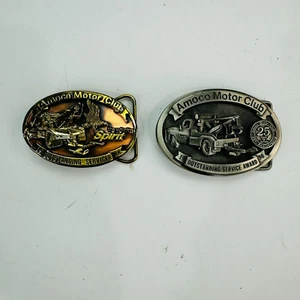 Vintage 1988 & 1990 Amoco Outstanding Service Gürtelschnalle RAR Limited Edition SCHÖN - Bild 1 von 7