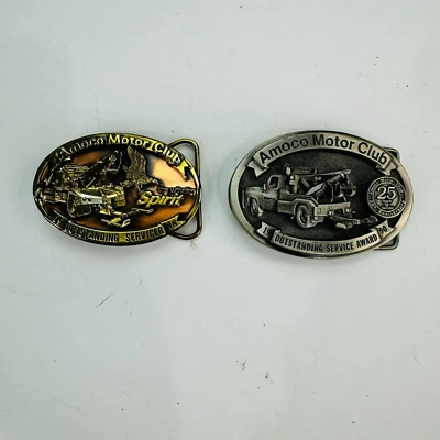 Hebilla de cinturón de servicio excepcional Amoco 1988 y 1990 de colección RARA edición limitada BONITA Foto 1 de 4