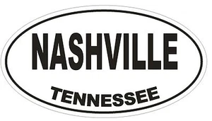 Nashville Tennessee Oval Bumper Sticker or Helmet Sticker D1687 Euro Oval - Bild 1 von 1