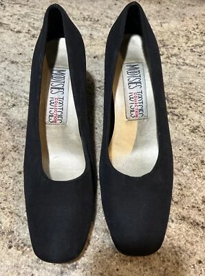 Zapatos de salón Mootsie Tootsie negros vintage para mujer años 90 con puntera cuadrada talla 7,5 Foto 1 de 4