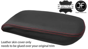 RED STITCHING REAL LEATHER ARMREST LID COVER FITS BMW X4 F26 2014-18 - Picture 1 of 3