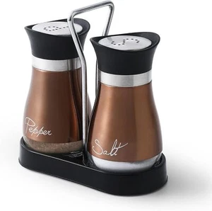 Set Shaker Sale e Pepe, Acciaio Inox con Bottiglia in Vetro per Rame  - Foto 1 di 7