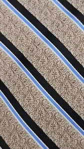 STEVE HARVEY Men's Celebrity Edition Necktie & Pocket Square Brown Blue Stripes - Picture 1 of 6