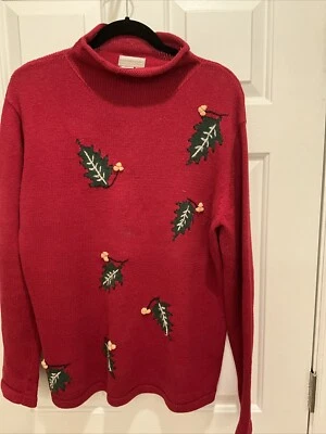 Suéter Coldwater Creek OtoñoInvierno Follaje Arándano, Verde, Marrón, Dorado L Foto 1 de 3