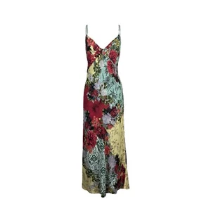 Alice & Olivia Kiro Slip Dress Women's Size 8 V Neck Floral Sleeveless - Picture 1 of 10
