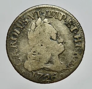 MILANO - CARLO VI 1711-1740 -AG/ 20 SOLDI 1726 RARISSIMA - Picture 1 of 2