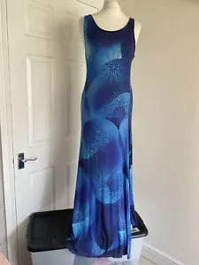 Desigual Dress Size M Sleeveless Maxi Long Blue Mix Patterned Casual Summer - Picture 1 of 5