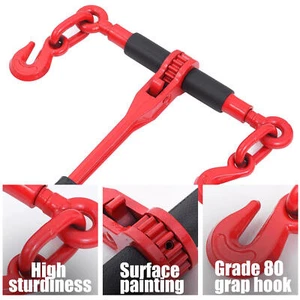 Carpeta de trinquete G80 5/16"-3/8" carpetas de carga 26000 lb con cadenas de 10'/20' paquete de 2 - Imagen 1 de 9