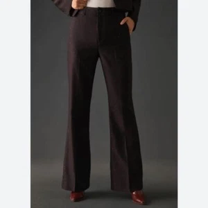 Neu mit Etikett Scotch & Soda Anthropologie schwarze aubergine hohe Leibhöhe Glitzer Glockenhose 29 - Bild 1 von 15