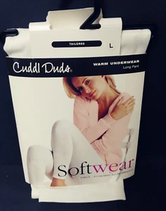 Mujer Cuddl Duds® Ropa Suave Suave Blanco Grande Largo Pantalón Ropa Interior Cálida NUEVO - Imagen 1 de 4