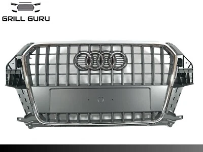 AUDI Q3 2011 - 2014 S-LINE FRONT BUMPER GRILL IN GREY WITH BADGE NEW - Image 1 of 4