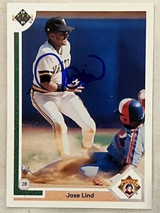 Jose Lind SIGNED 1991 Upper Deck Card AUTOGRAPH Pittsburgh Pirates - Picture 1 of 2
