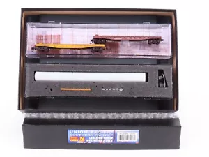 N Micro-Trains MTL 99305640 UP/SP Flat Cars 2-Pack - Weathered w/ Cracking Tower - Picture 1 of 9