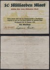 [28608] - NOTGELD GREIFSWALD, Stadt, 10 Milliarden Mark, 18.10.1923, Keller 1885