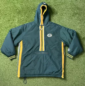 Green Bay Packers Starter Quilt Talla L Chaqueta de Invierno Pullover Bolsa Años 90 NFL USADA EN EXCELENTE ESTADO - Imagen 1 de 15