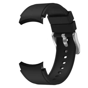 Bracelet Flexible Silicone 20mm for Samsung Galaxy Watch 4 Smart Black Leather - Zdjęcie 1 z 7