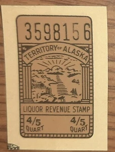 Alaska Schnaps Steuer Stempel.  4/5 Quart. postfrisch.      s45 - Bild 1 von 1