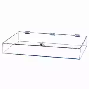Clear Acrylic Rectangle Table Top Locking Display Case 24-1/4" x 18-1/4" x 3" - Picture 1 of 1