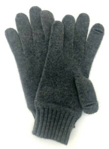 Portolano UNISEX 100% Cashmere Brown Grey Charcoal Texting Touch Screen Gloves