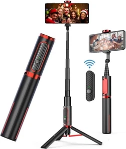 Czarny statyw do selfie stick 3 w 1 aluminiowy Bluetooth z bezprzewodowym pilotem - Zdjęcie 1 z 11