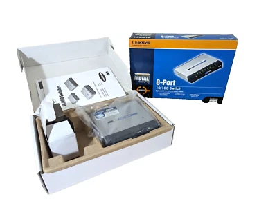 LINKSYS CISCO 8-Port 10/100Mbps SD208 Network Ethernet Switch w/ Power Supply  - Image 1 of 4