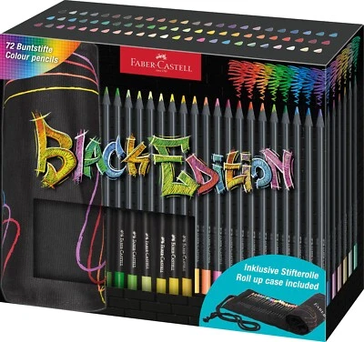 FABER CASTELL Farbstifte Black Edition 72 Farben + Stifterolle GRATIS - Bild 1 von 2
